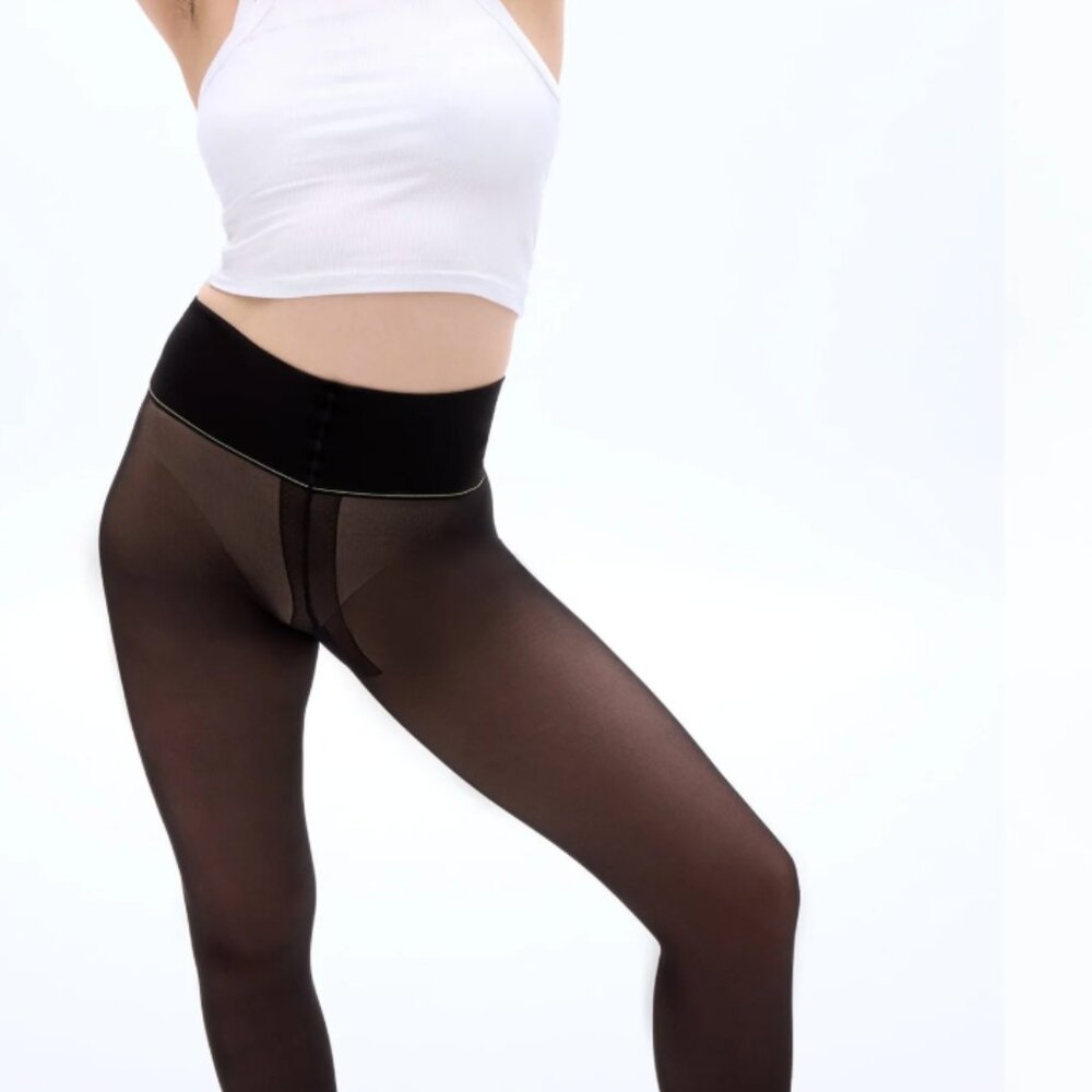 Black Classic Sheer Rip-Resist Tights – 4” Waistband